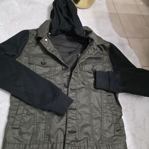 G by Guess Military Style Jacket in Olive and Black